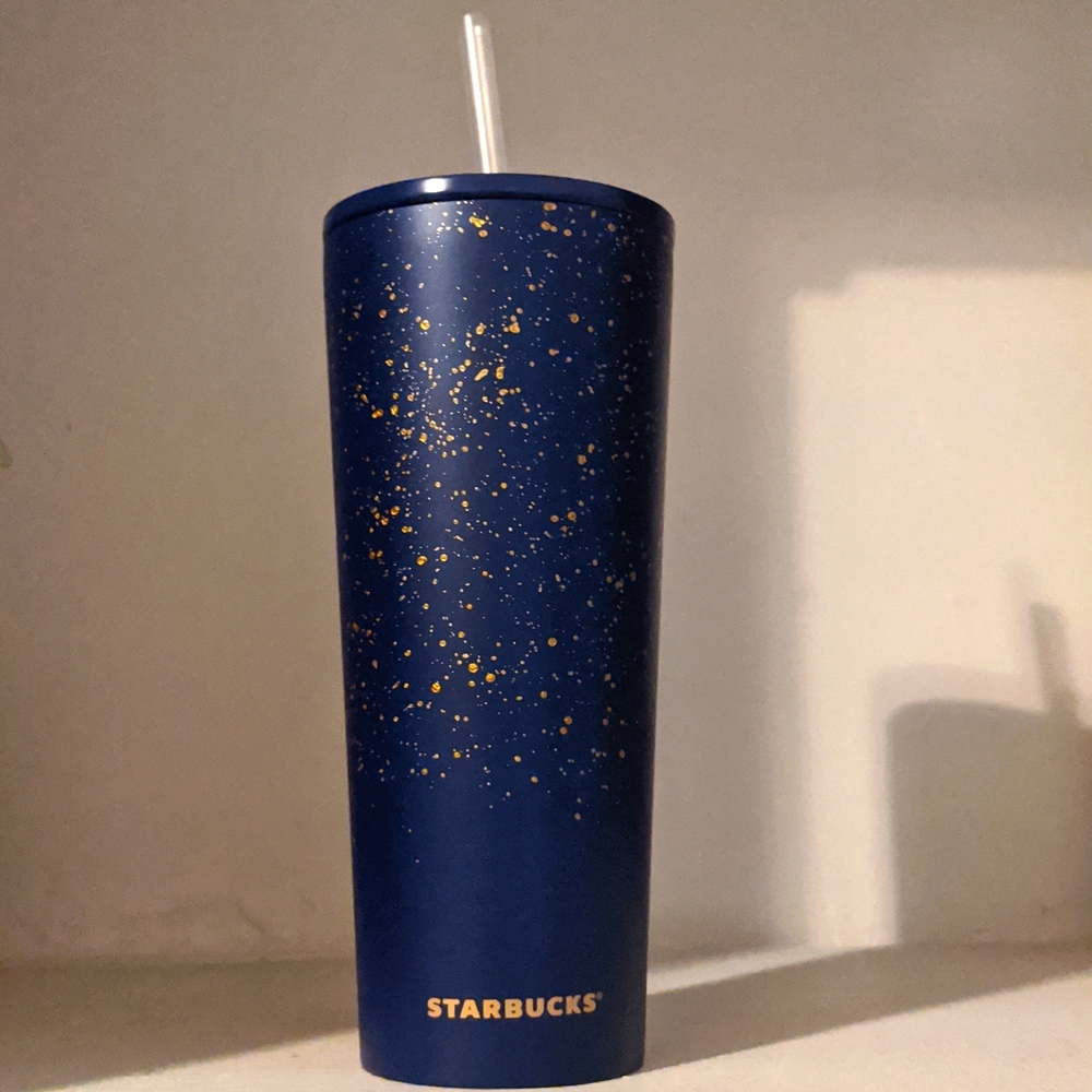 Blue & gold tumbler